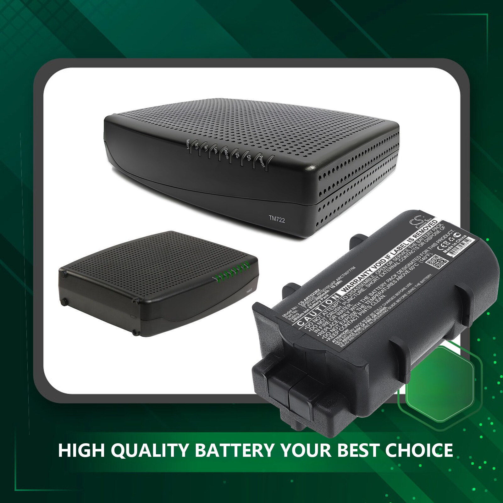 Batteri til kabelmodem for ARRIS TM602G/115, TM02AC1G6, TG862G m.fl.