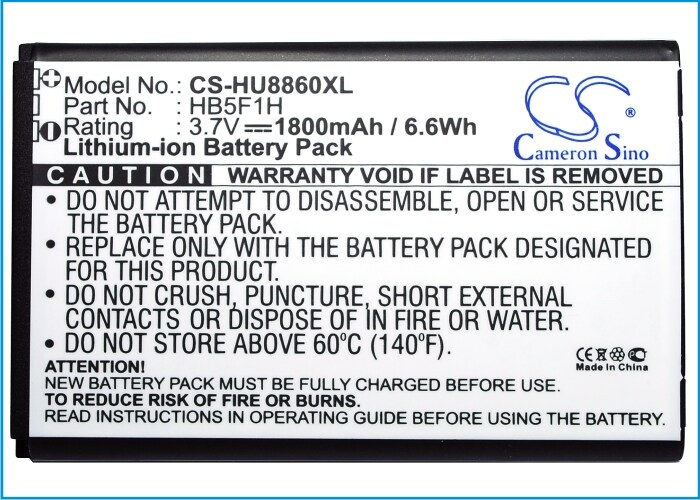 Batteri til mobiltelefon, smarttelefon for Huawei U8860, Honor, M886 m.fl.