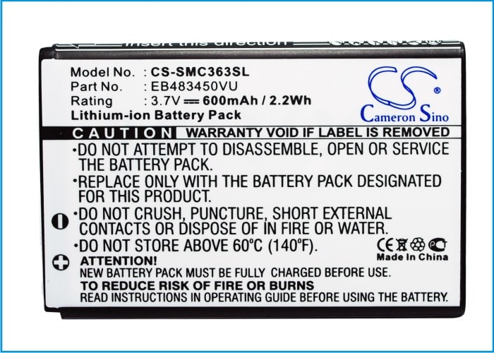 Batteri til mobiltelefon, smarttelefon for Samsung GT-C3630, GT-C3630C, GT-S5350 m.fl.