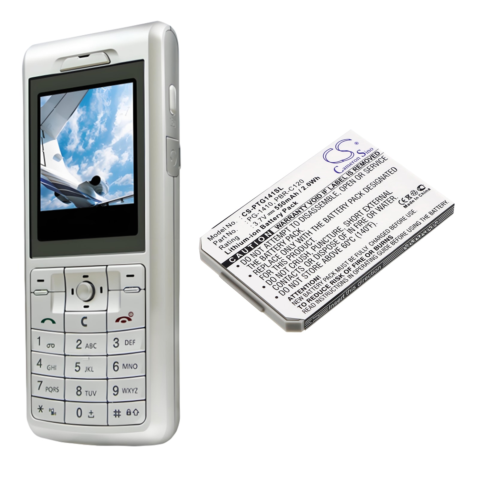 Batteri til mobiltelefon, smarttelefon for Pantech PG-1410, PG-C120, C120