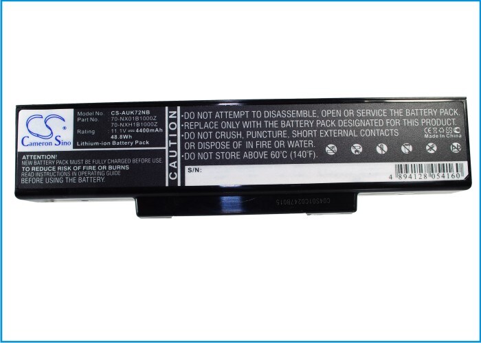 Batteri til bærbar PC, Notatbok for Asus A72, A72D, A72DR m.fl.