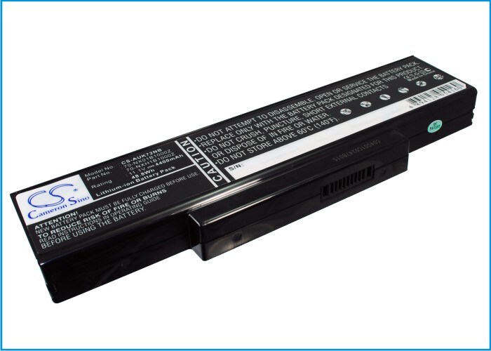 Batteri til bærbar PC, Notatbok for Asus A72, A72D, A72DR m.fl.