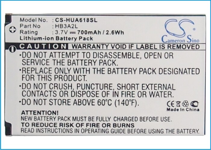 Batteri til mobiltelefon, smarttelefon for Huawei Calidad, G7206, Modelo m.fl.