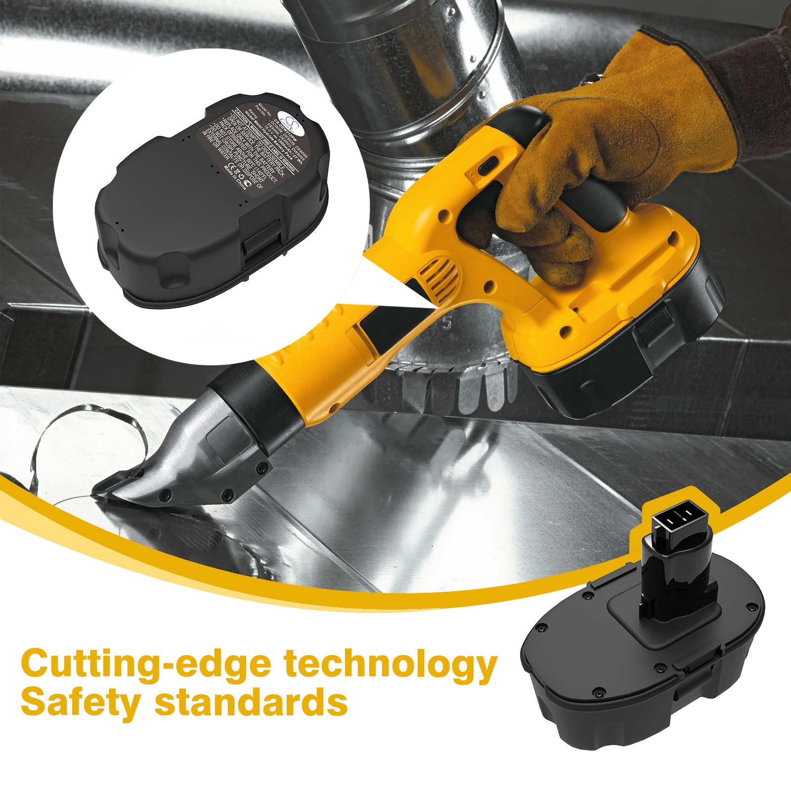 Batteri til elektriske verktøy for DeWalt DC212, DC213KB, DC330 m.fl.