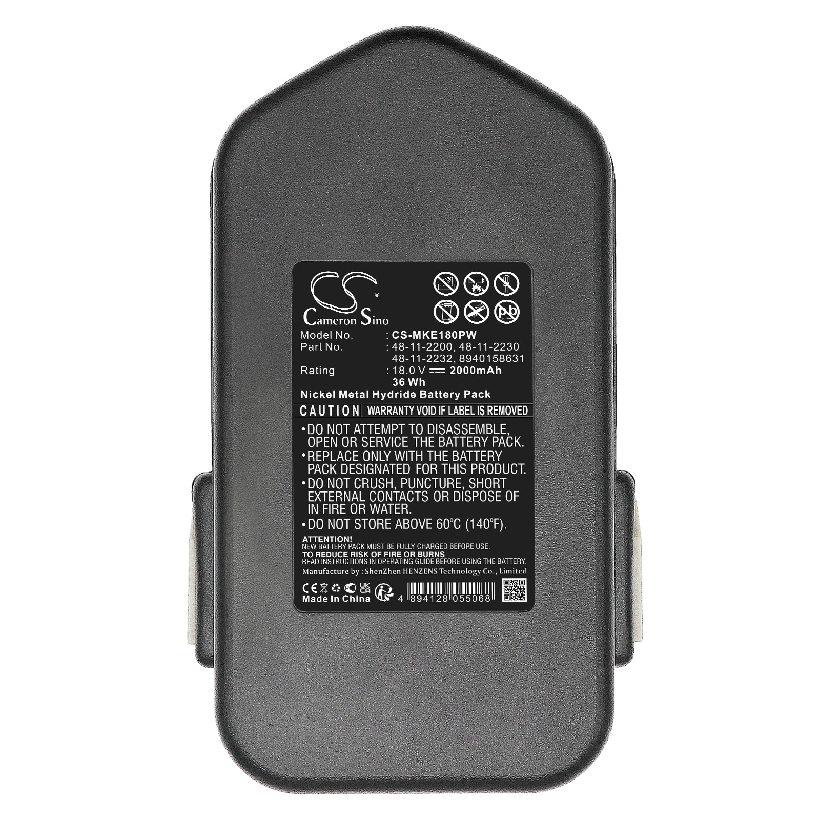 Batteri til elektriske verktøy fra Milwaukee 0521-20, 0521-21, 0521-22 m.fl.