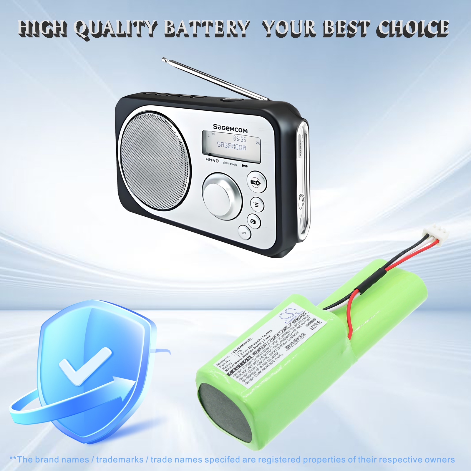 Batteri til DAB Digital for Sagem Sagemcom HM40