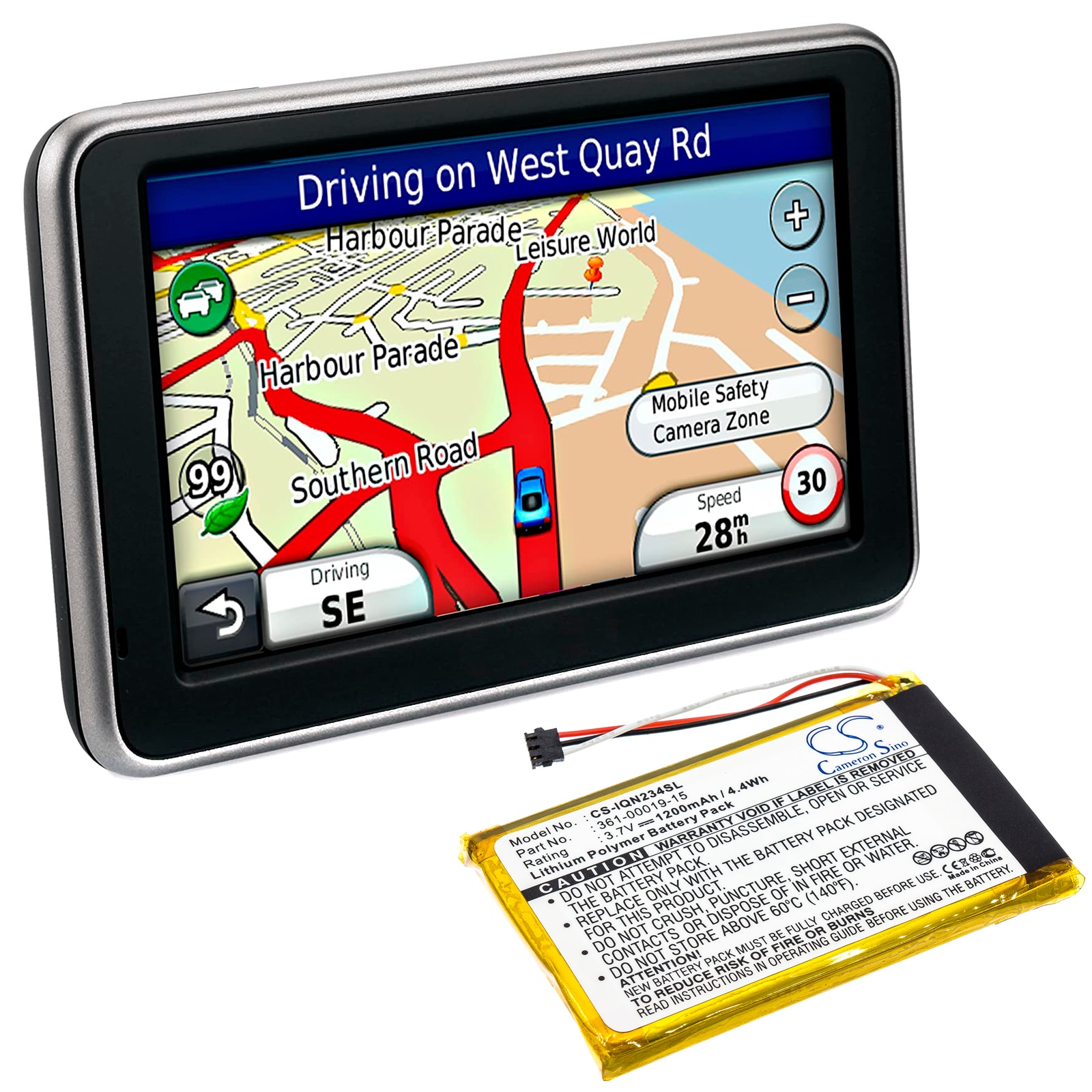 Batteri til GPS, navigasjonssystem for Garmin Nulink 2340, Nulink 2390