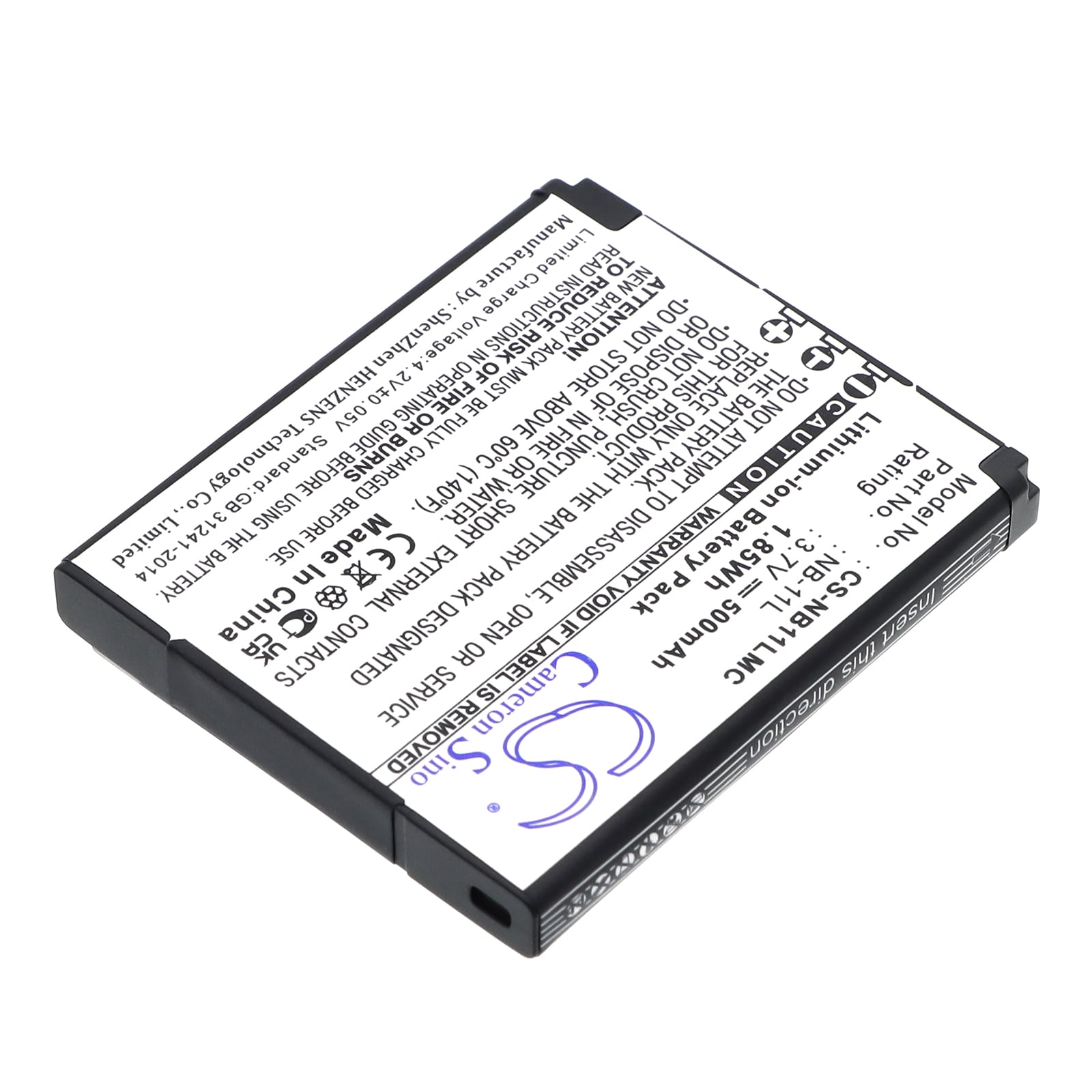 Batteri til kamera for Canon IXUS 125HS, IXUS 240HS, PowerShot A2300 m.fl.