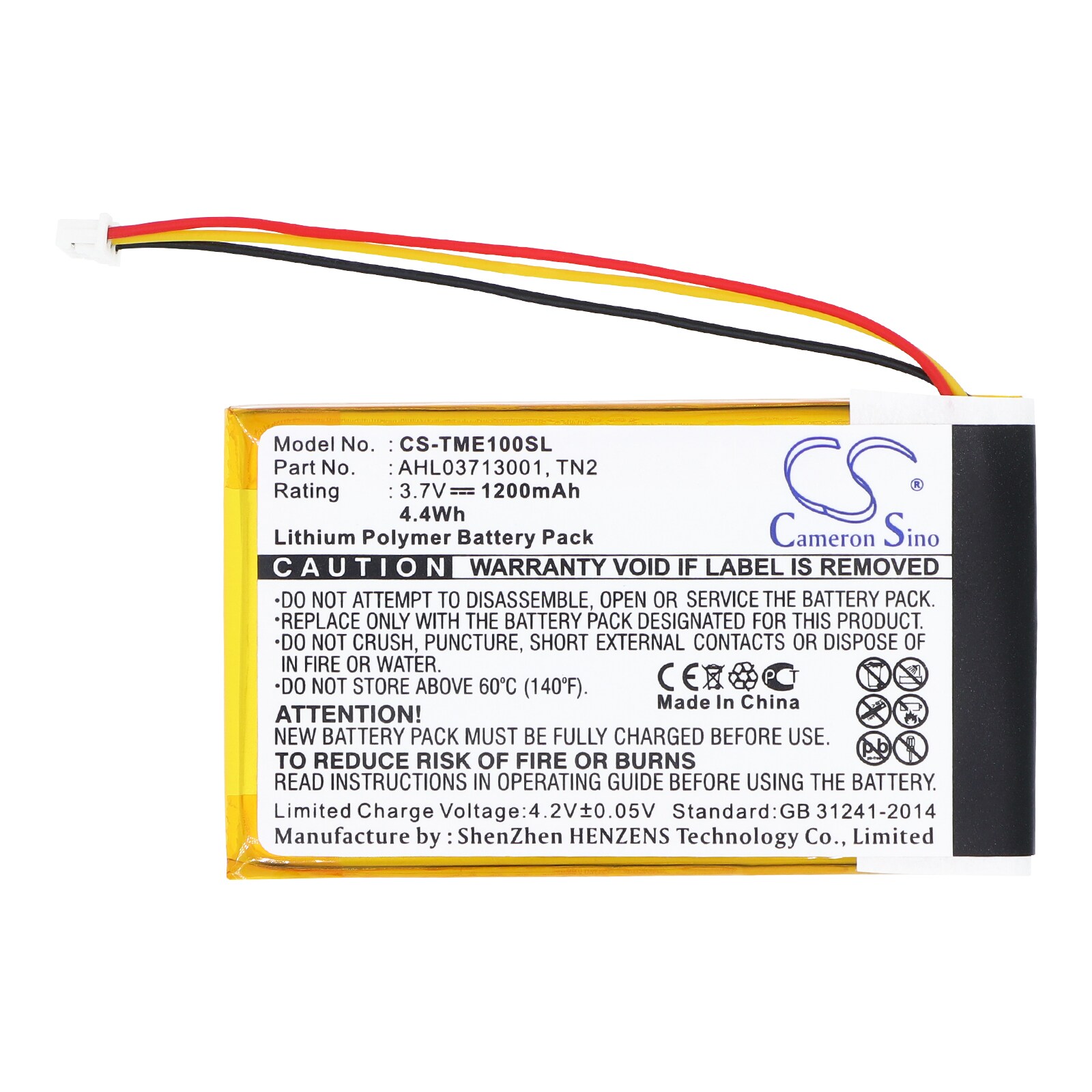 Batteri til GPS, navigasjonssystem for TomTom Eclipse, AVN4430, TNS410
