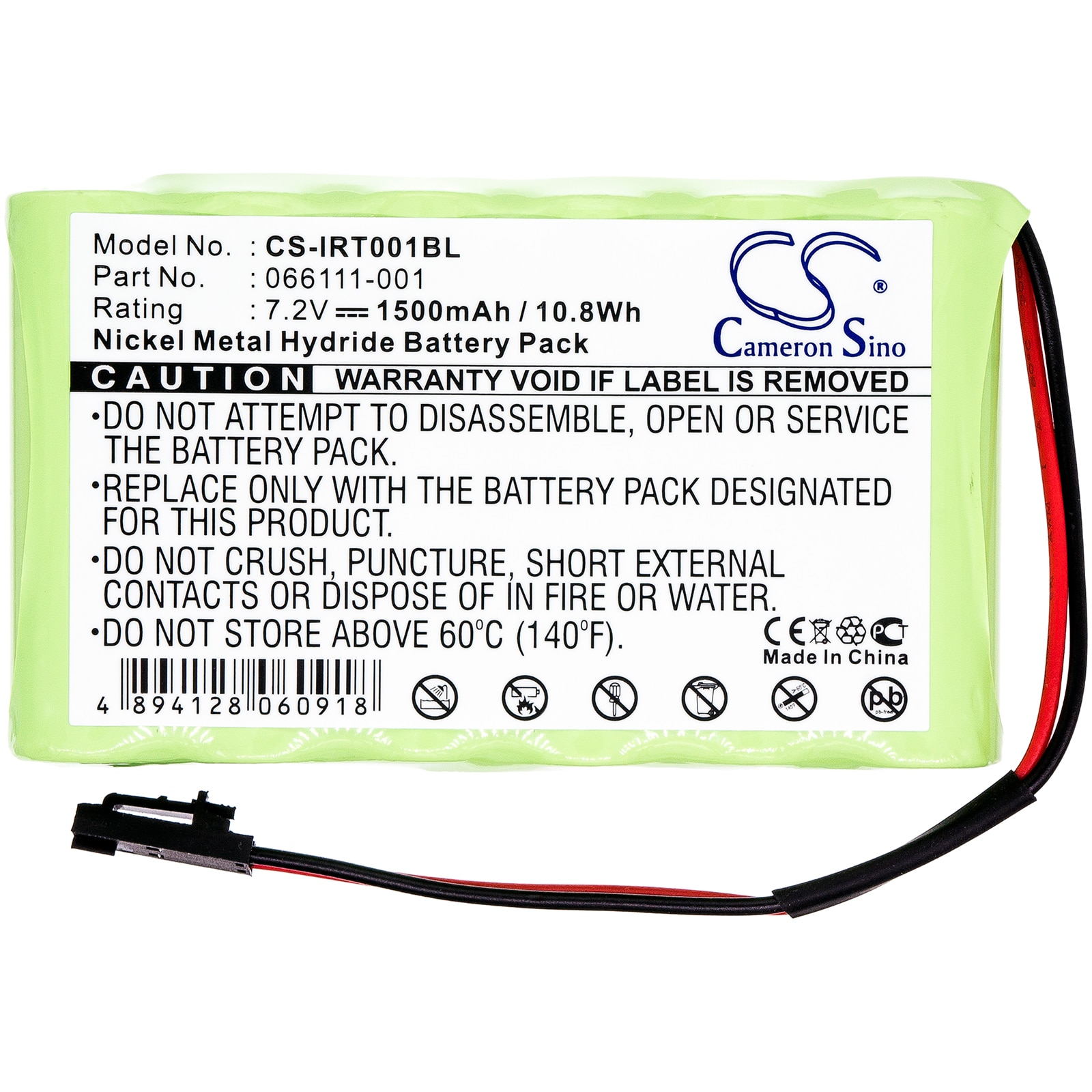 Batteri til strekkodeleser for Intermec 066111-001