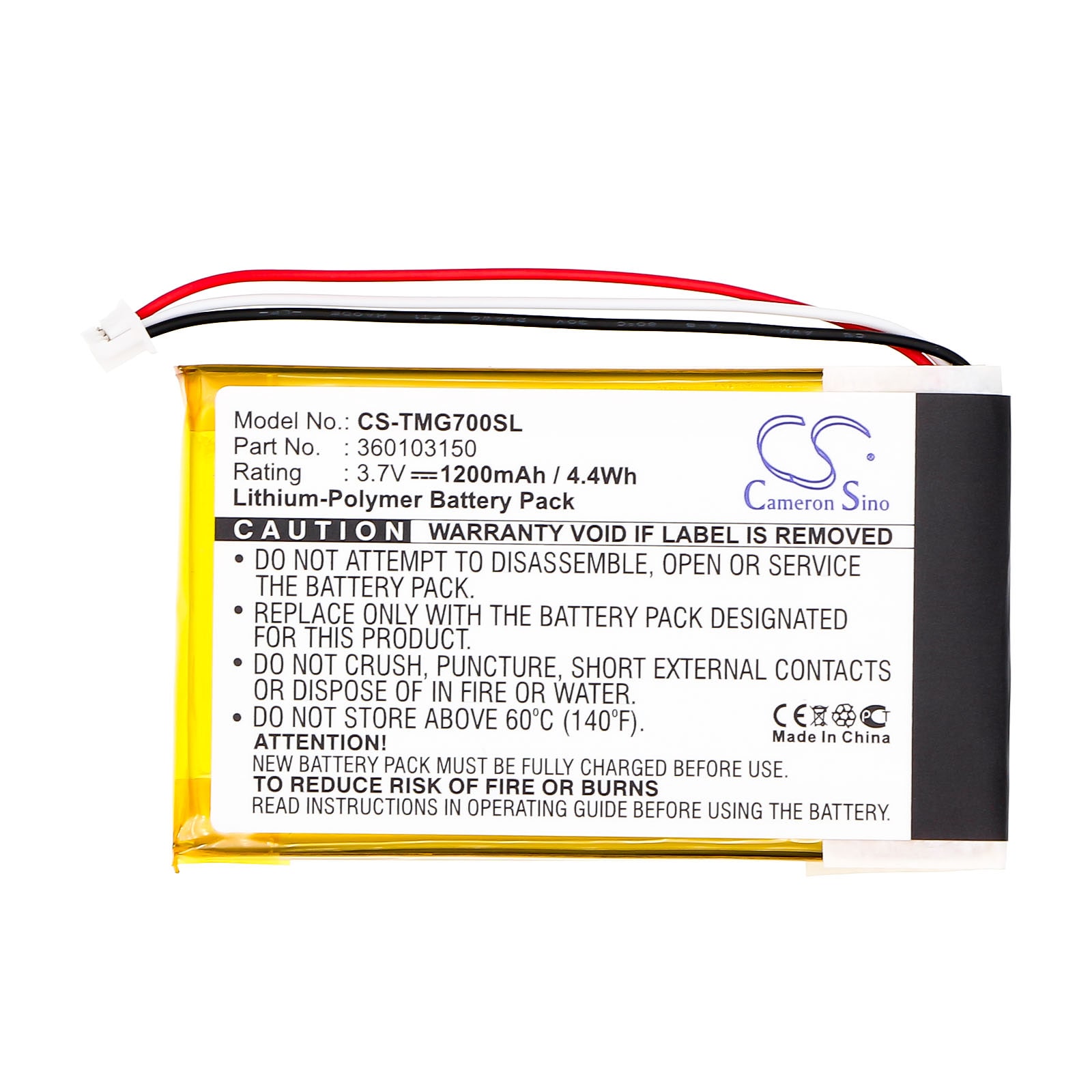 Batteri til GPS, navigasjonssystem for TomTom Go 7000, Go 7000 HD, GO7000 m.fl.