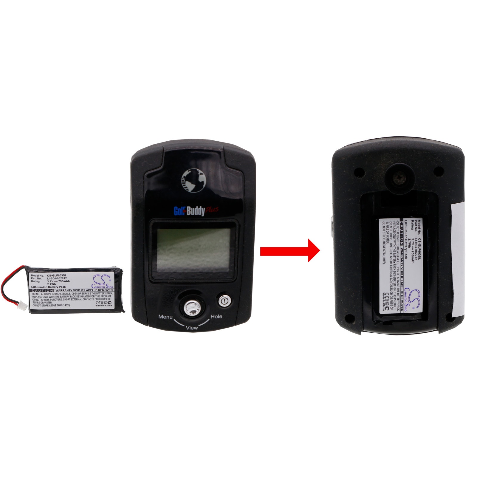 Batteri til GP, navigasjonssystem for Golf Buddy Plus, DSC-GB100K