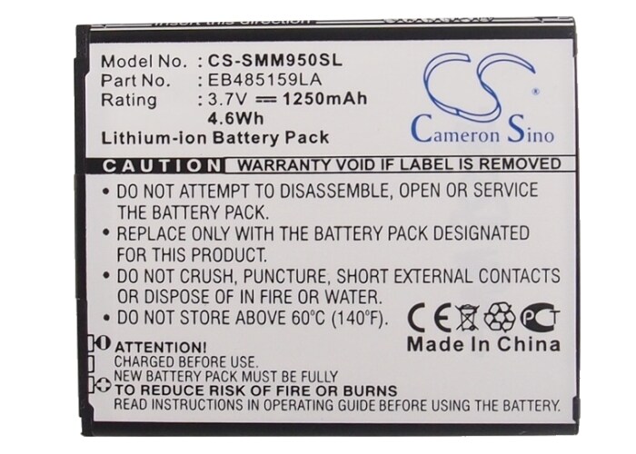 Batteri til mobiltelefon, smarttelefon for Samsung SPH-M950, Galaxy Reverb, SPH-M950DAAVMU m.fl.