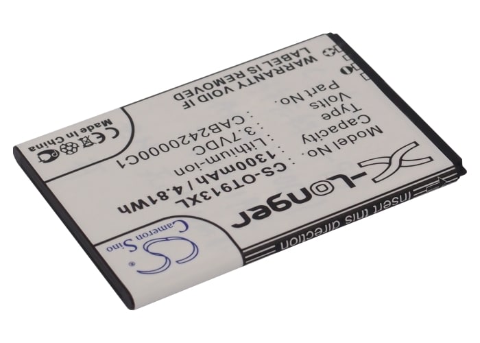 Batteri til mobiltelefon, smarttelefon for Alcatel OT-913, OT-913D, OT-927 m.fl.