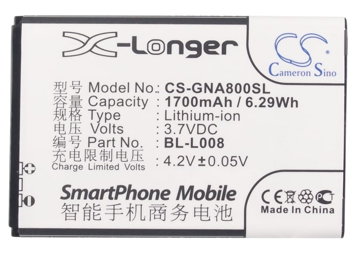 Batteri til mobiltelefon, smarttelefon for GIONEE A800