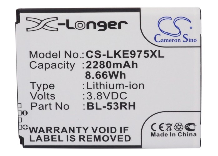 Batteri til mobiltelefon, smarttelefon for LG Optimus GJ, Gee, E975w
