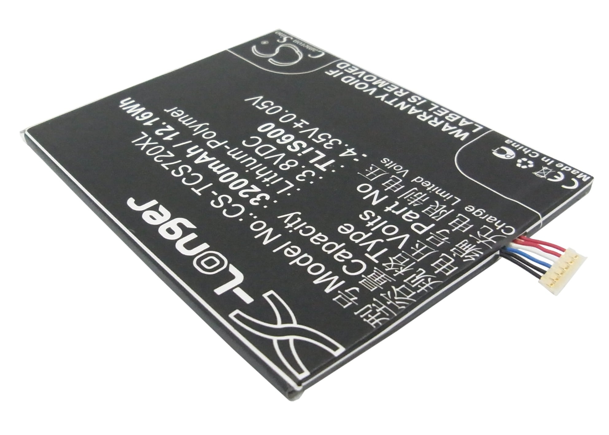 Batteri til mobiltelefon, smarttelefon for Alcatel One Touch Flash, OT-6042, OT-6042D