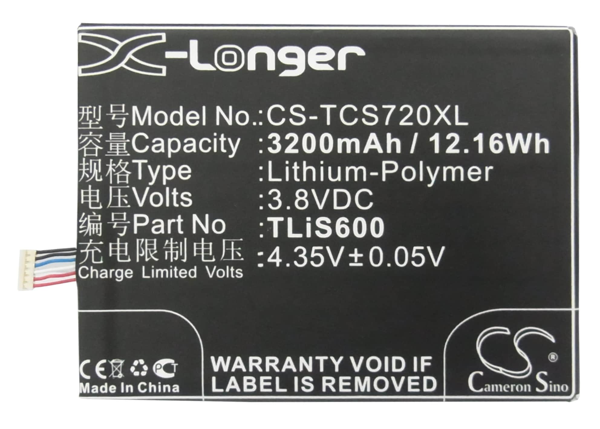 Batteri til mobiltelefon, smarttelefon for Alcatel One Touch Flash, OT-6042, OT-6042D