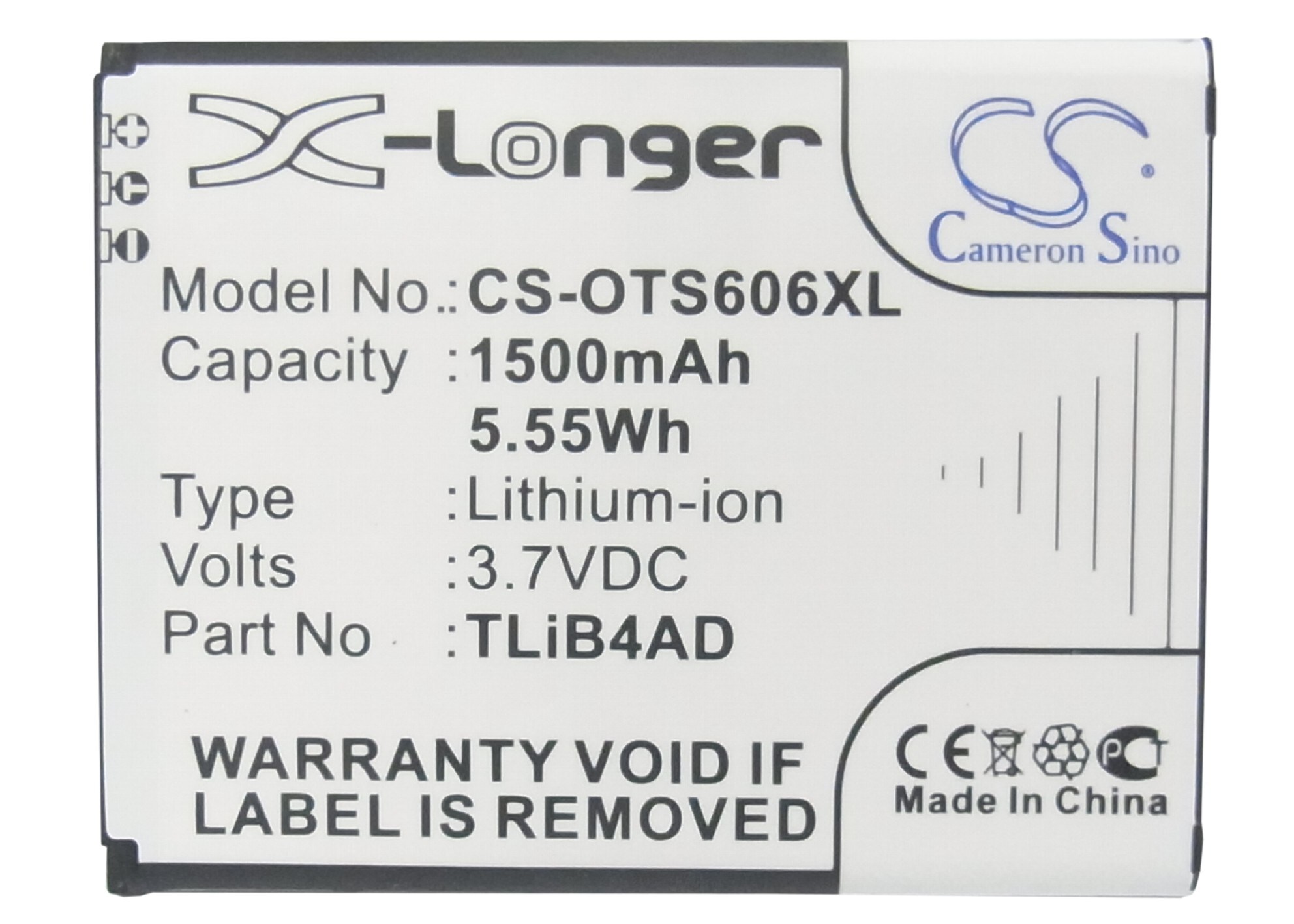 Batteri til mobiltelefon, smarttelefon for Alcatel One Touch View