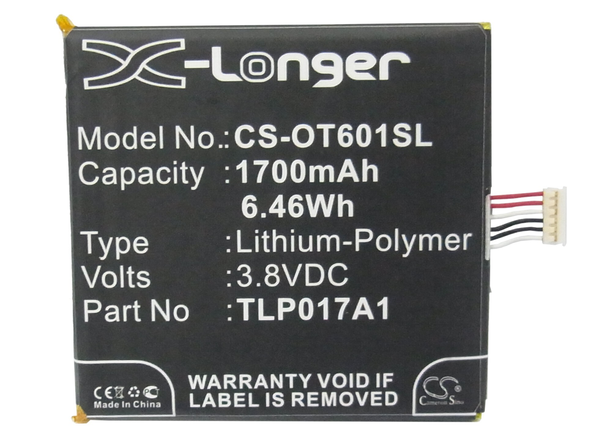 Batteri til mobiltelefon, smarttelefon for Alcatel One Touch Idol Mini, OT-6012W, OT-6012X m.fl.
