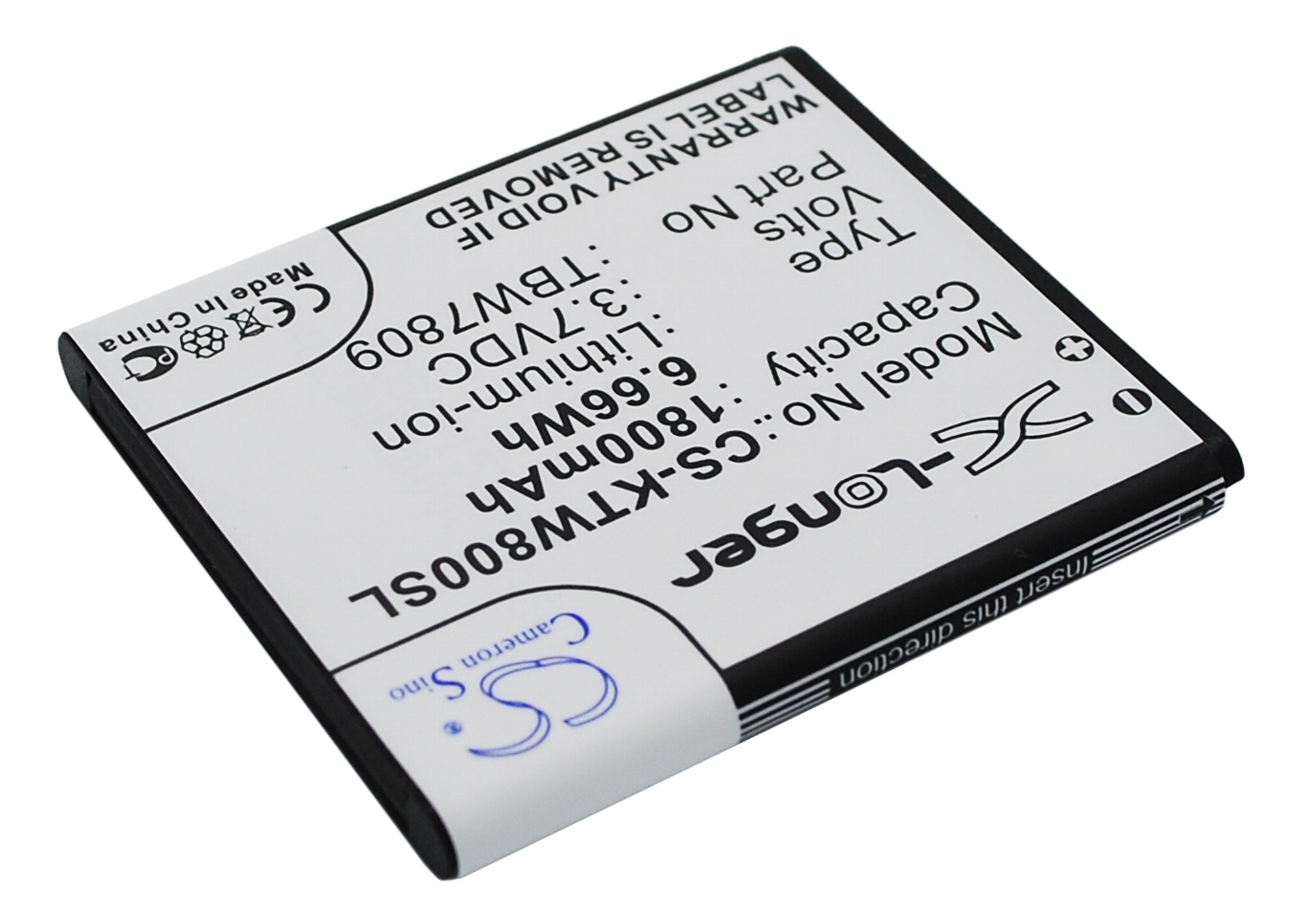 Batteri til mobiltelefon, smarttelefon for K-Touch V9, U6, W80 m.fl.