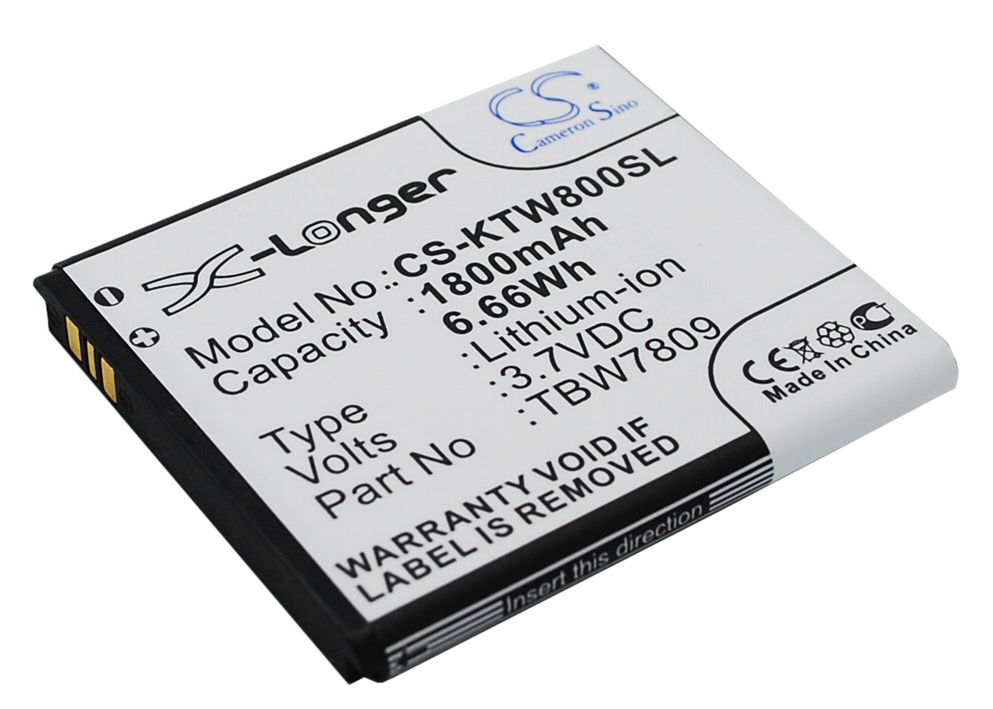 Batteri til mobiltelefon, smarttelefon for K-Touch V9, U6, W80 m.fl.