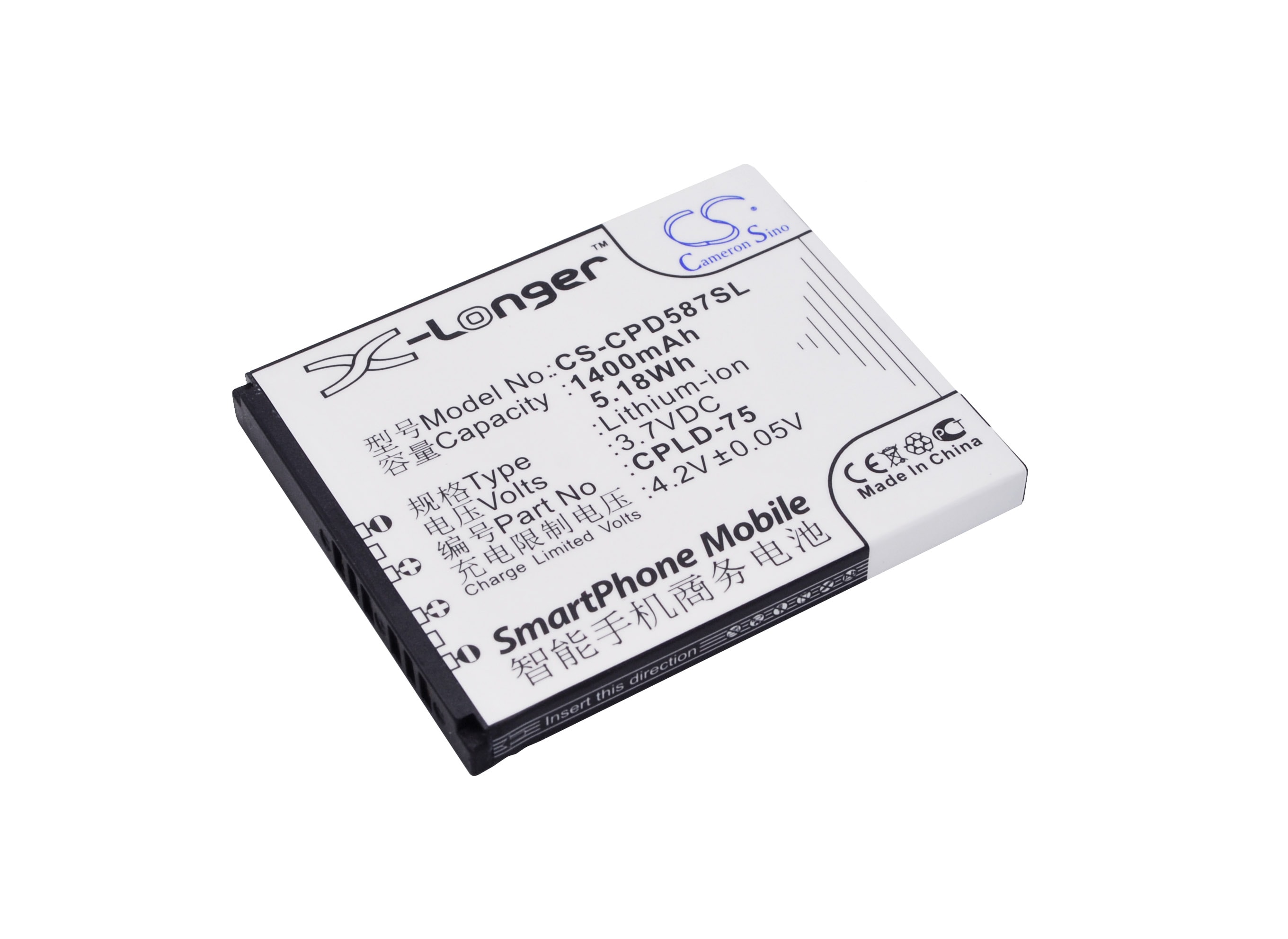 Batteri til mobiltelefon, smarttelefon for Coolpad 5870, 7260, 7260+