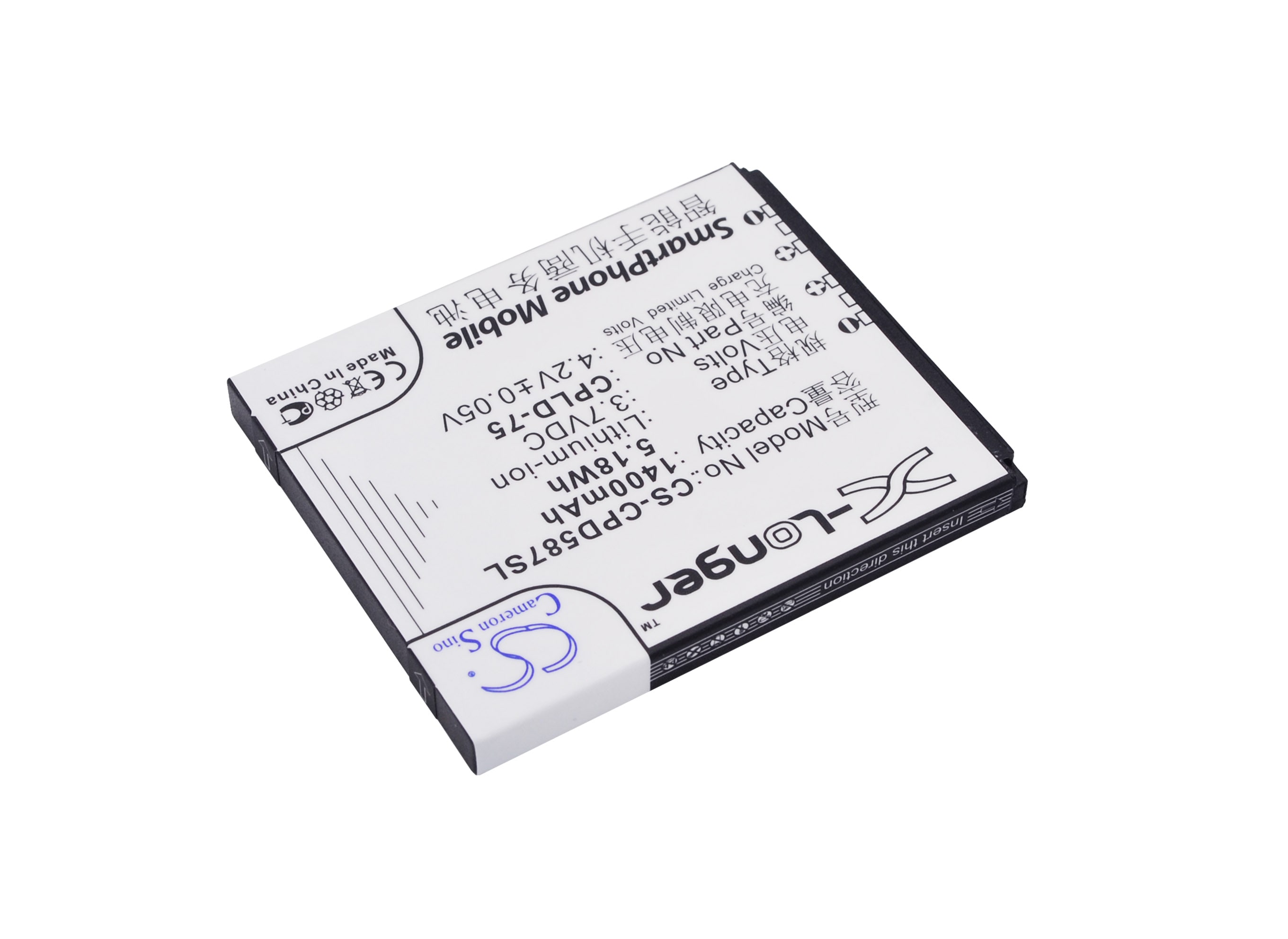 Batteri til mobiltelefon, smarttelefon for Coolpad 5870, 7260, 7260+