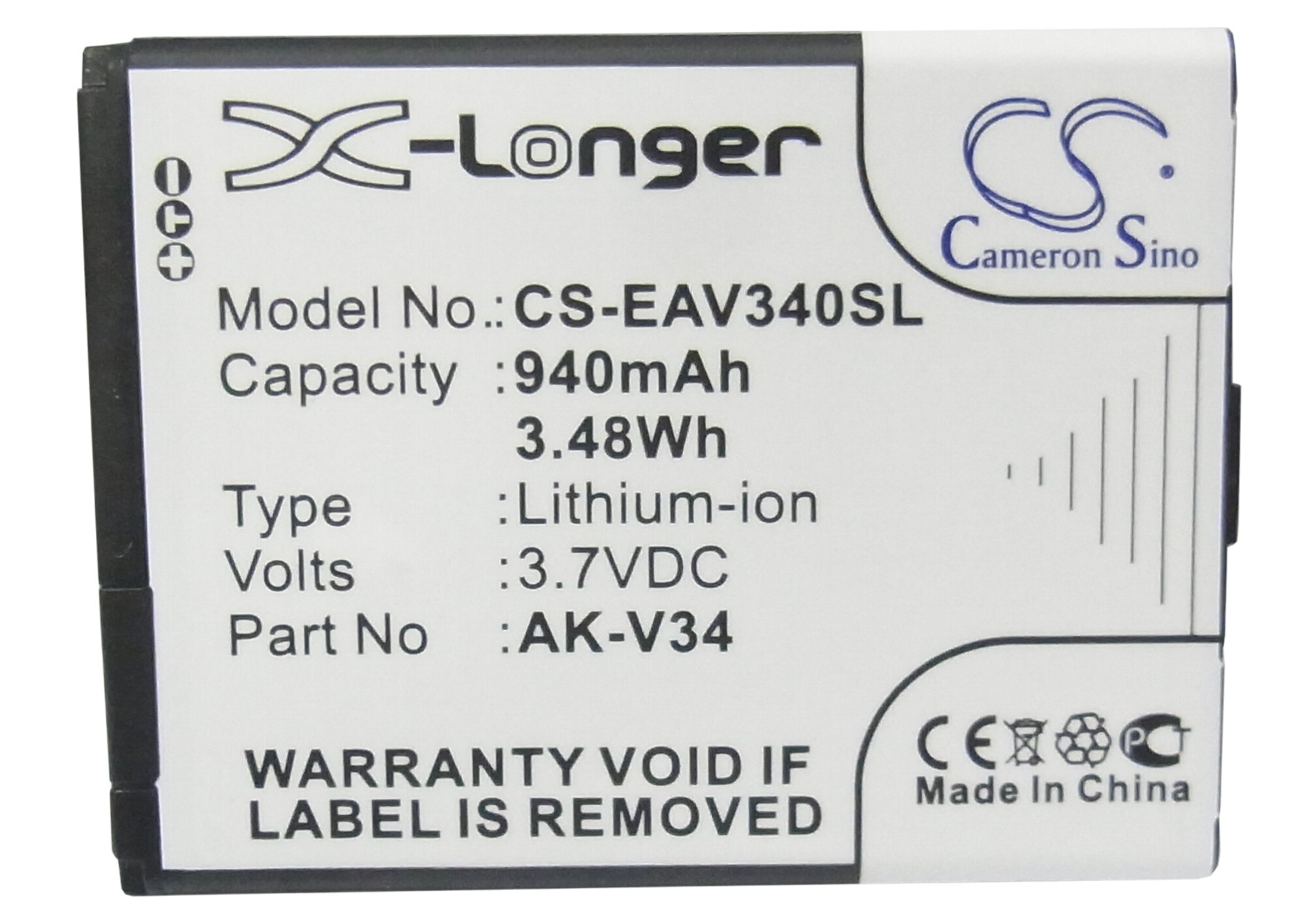 Batteri til mobiltelefon, smarttelefon for Emporia Glam, V34, V34_001