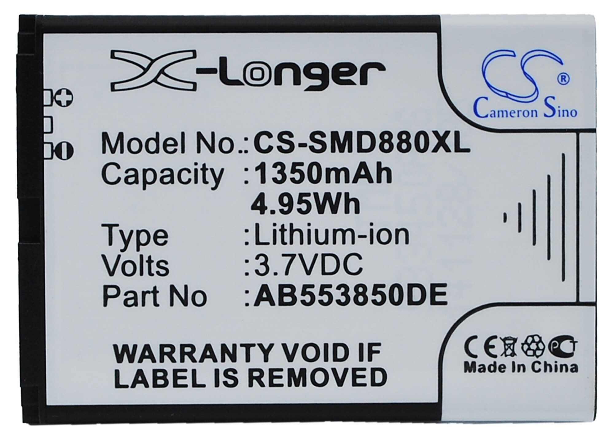 Batteri til mobiltelefon, smarttelefon for Samsung SGH-D880, SGH-D880i, SGH-D888 m.fl.