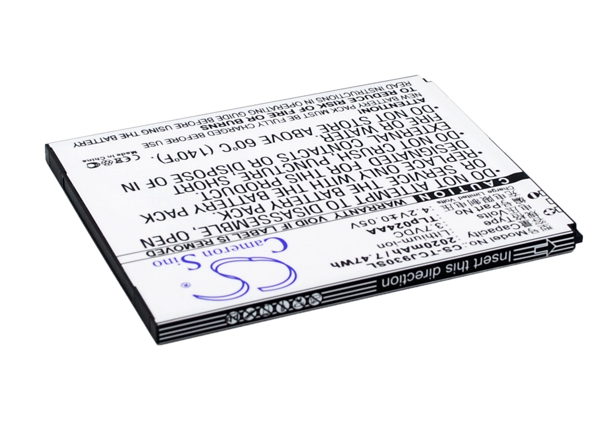 Batteri til mobiltelefon, smarttelefon for TCL J930, J936D, J930T