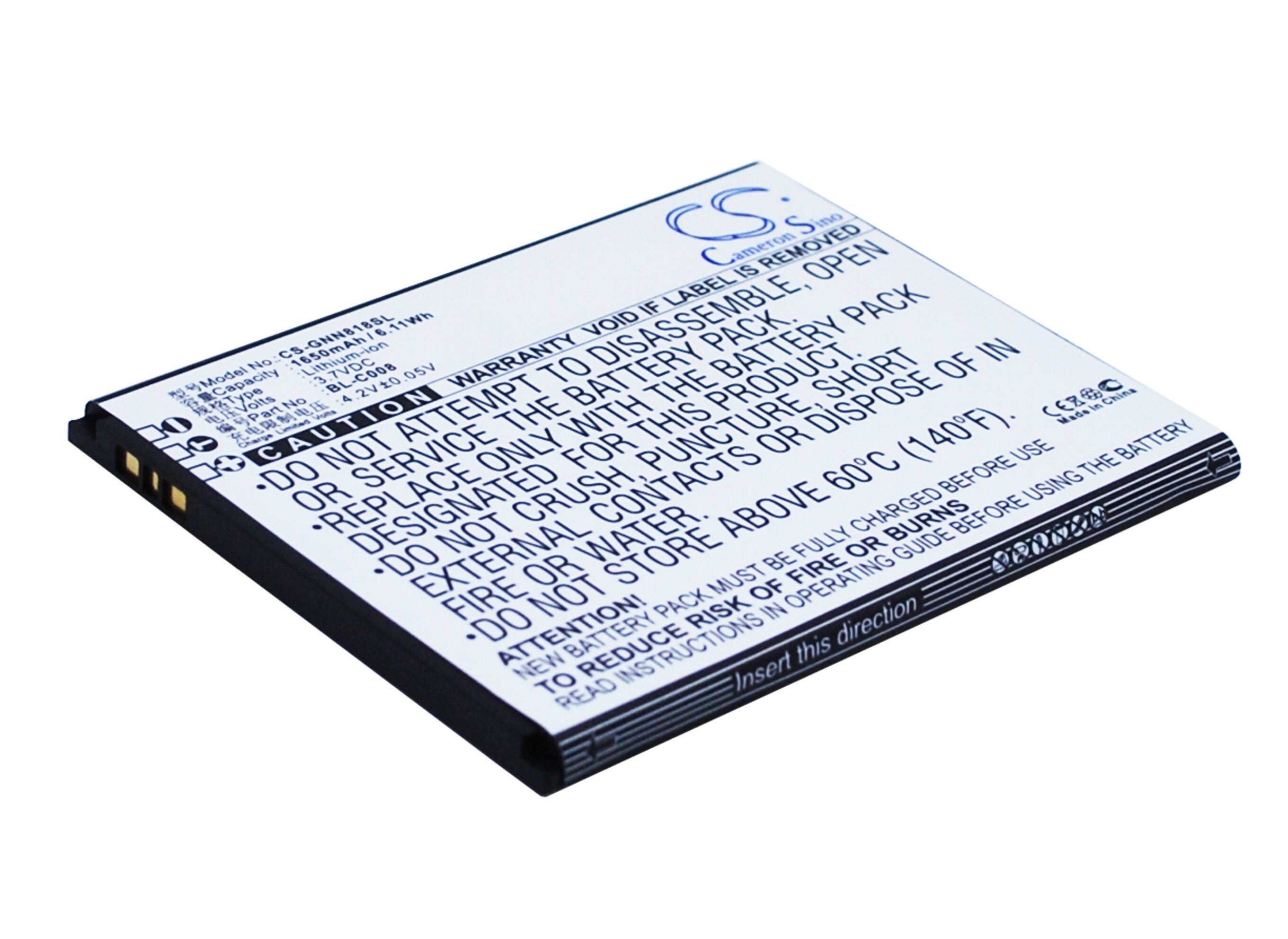 Batteri til mobiltelefon, smarttelefon for GIONEE GN705W, GN705T, GN818T