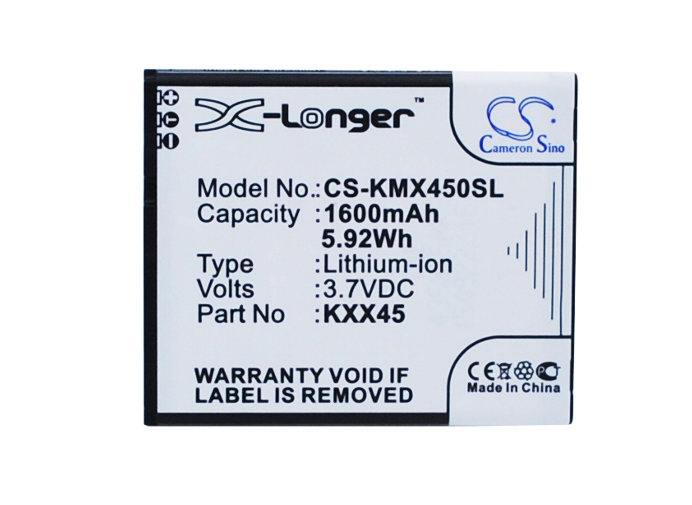 Batteri til mobiltelefon, smarttelefon for KAZAM Trooper2 4.5, Trooper 2 4.5