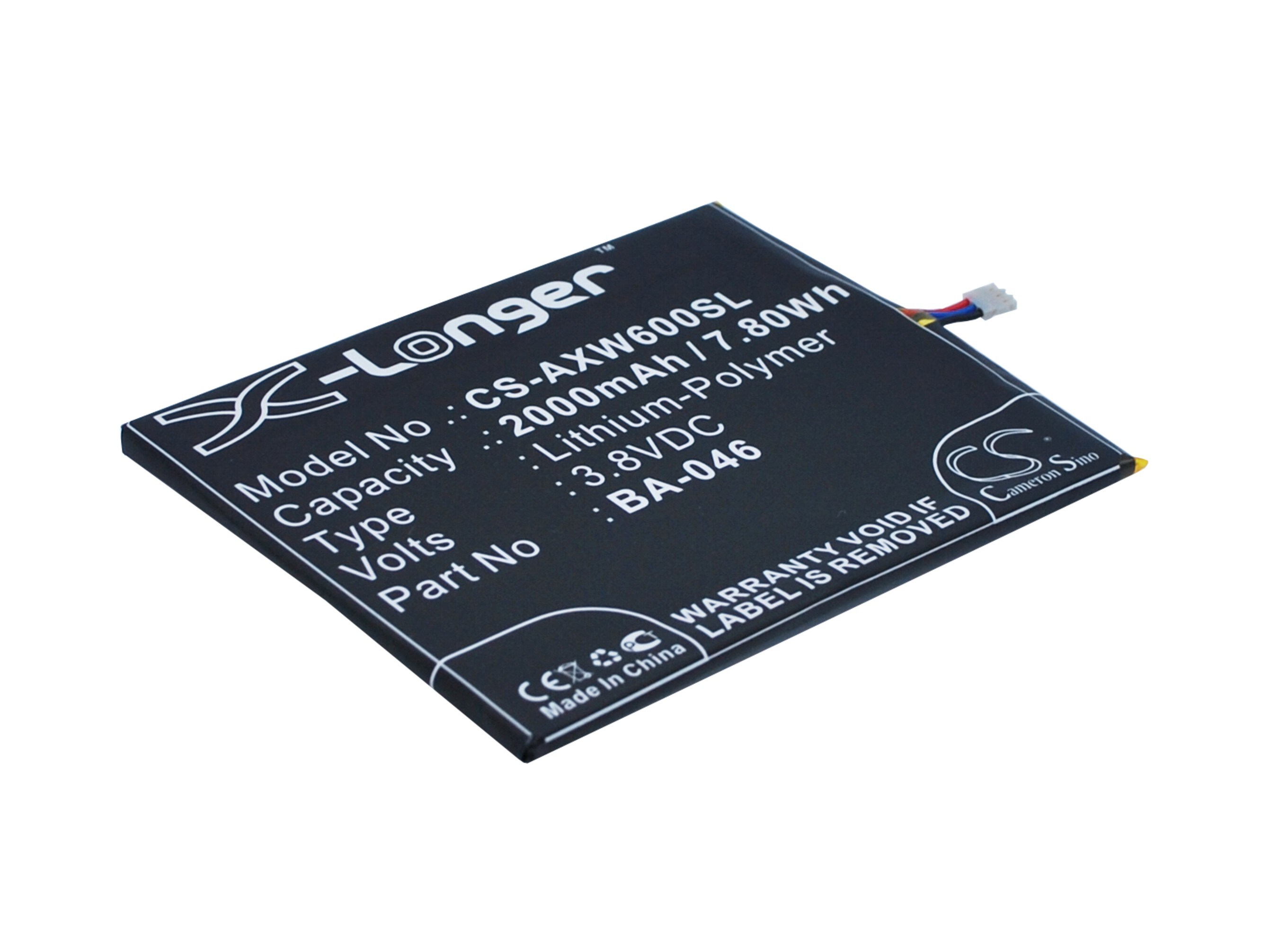 Batteri til mobiltelefon, smarttelefon for AUX V950, W6, S6