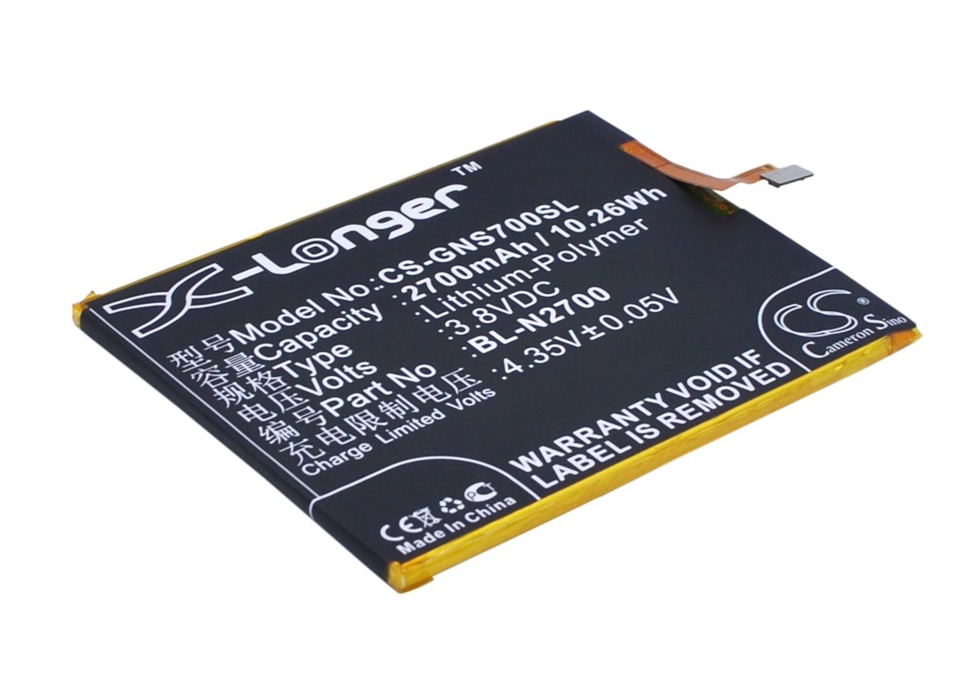 Batteri til mobiltelefon, smarttelefon for GIONEE Elife S7, GN9006