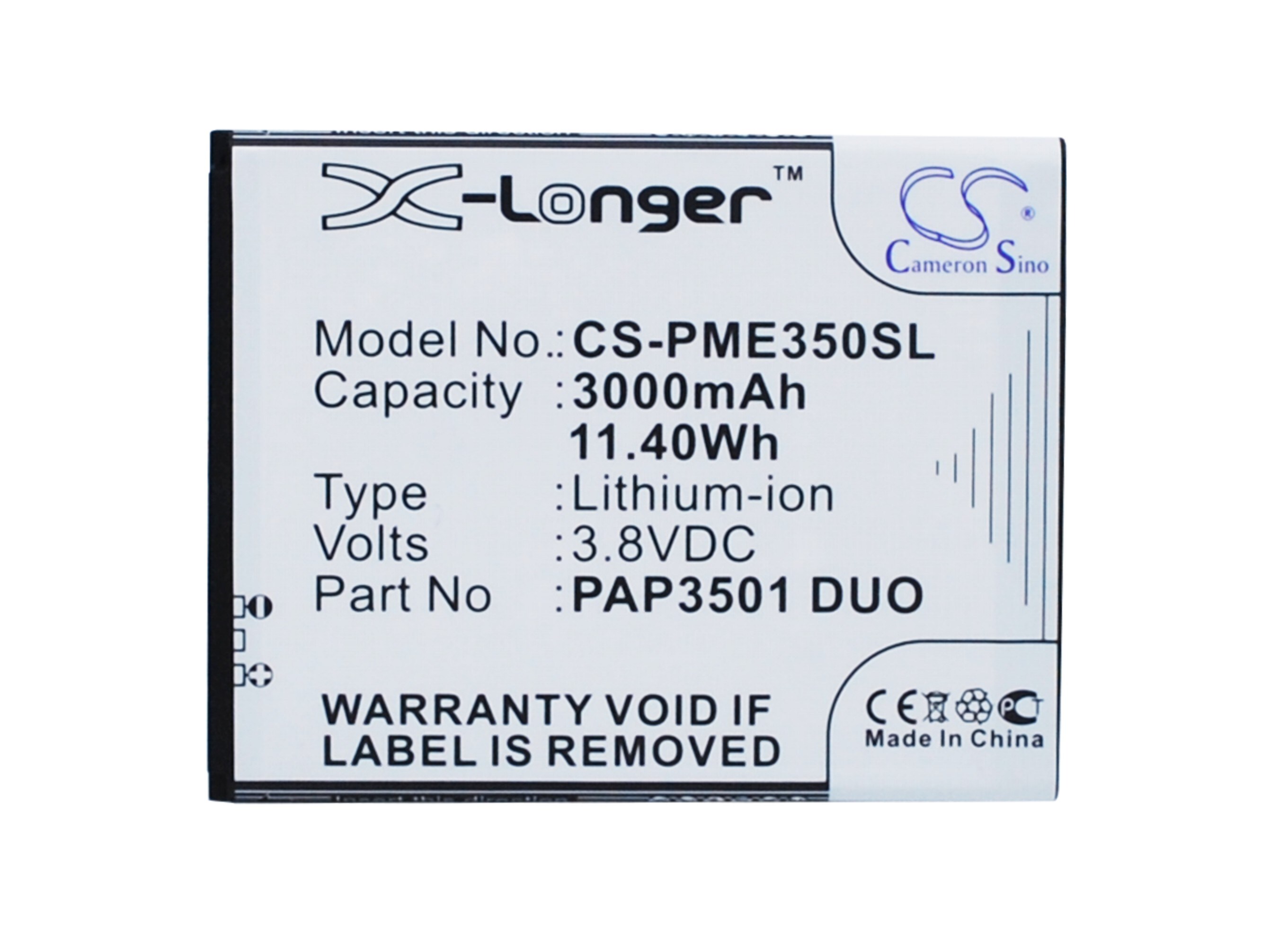 Batteri til mobiltelefon, smarttelefon for Prestigio MultiPhone 3501 DUO
