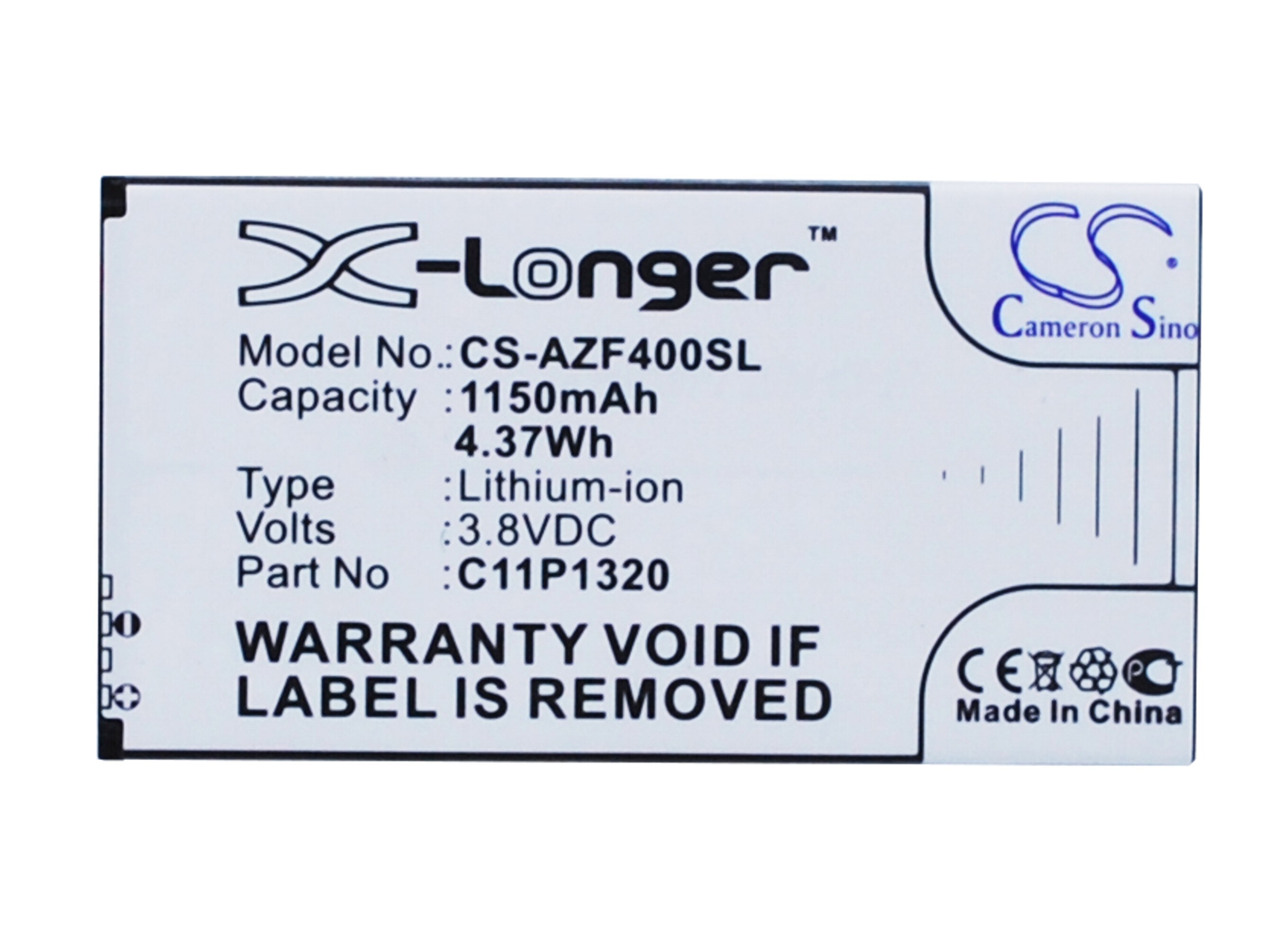 Batteri til mobiltelefon, smarttelefon for Asus ZenFone 4, A400, A400CG m.fl.