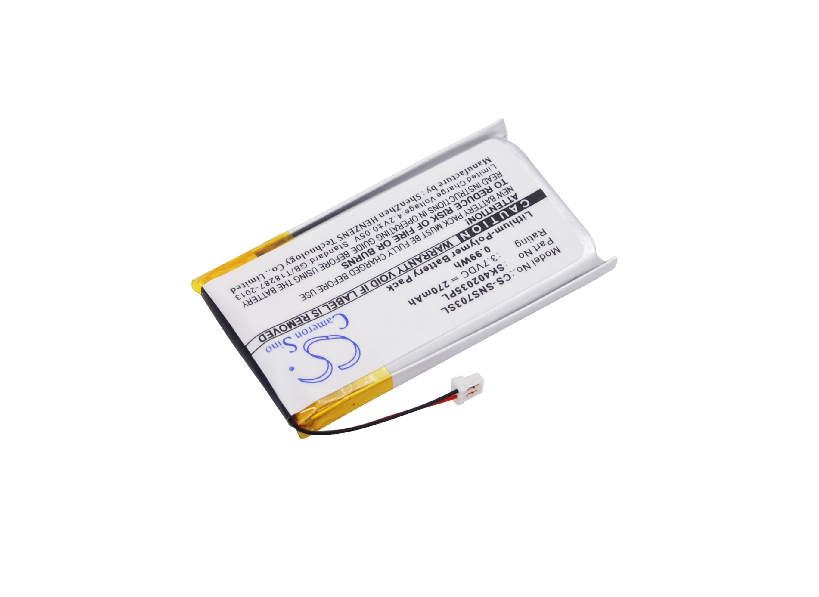 Batteri til mediespiller for Sony NW-S603F, NW-S703F, NW-S705F