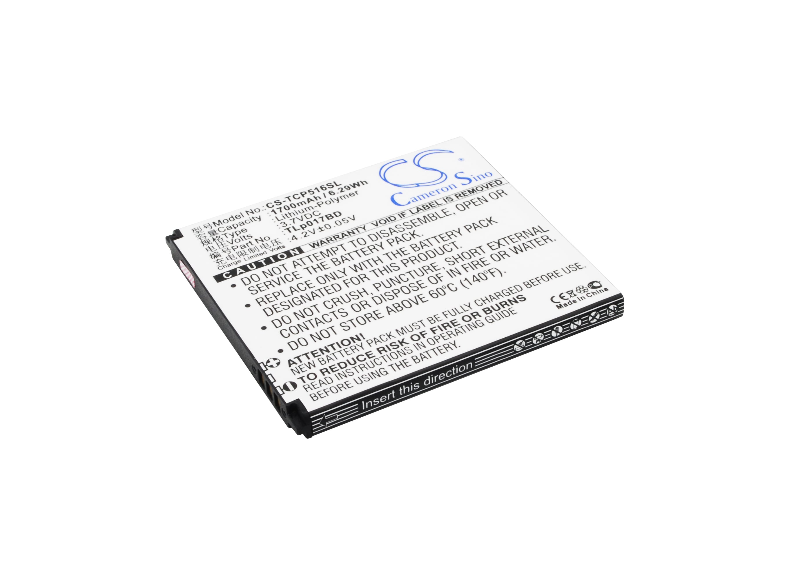 Batteri til mobiltelefon, smarttelefon for TCL P516L