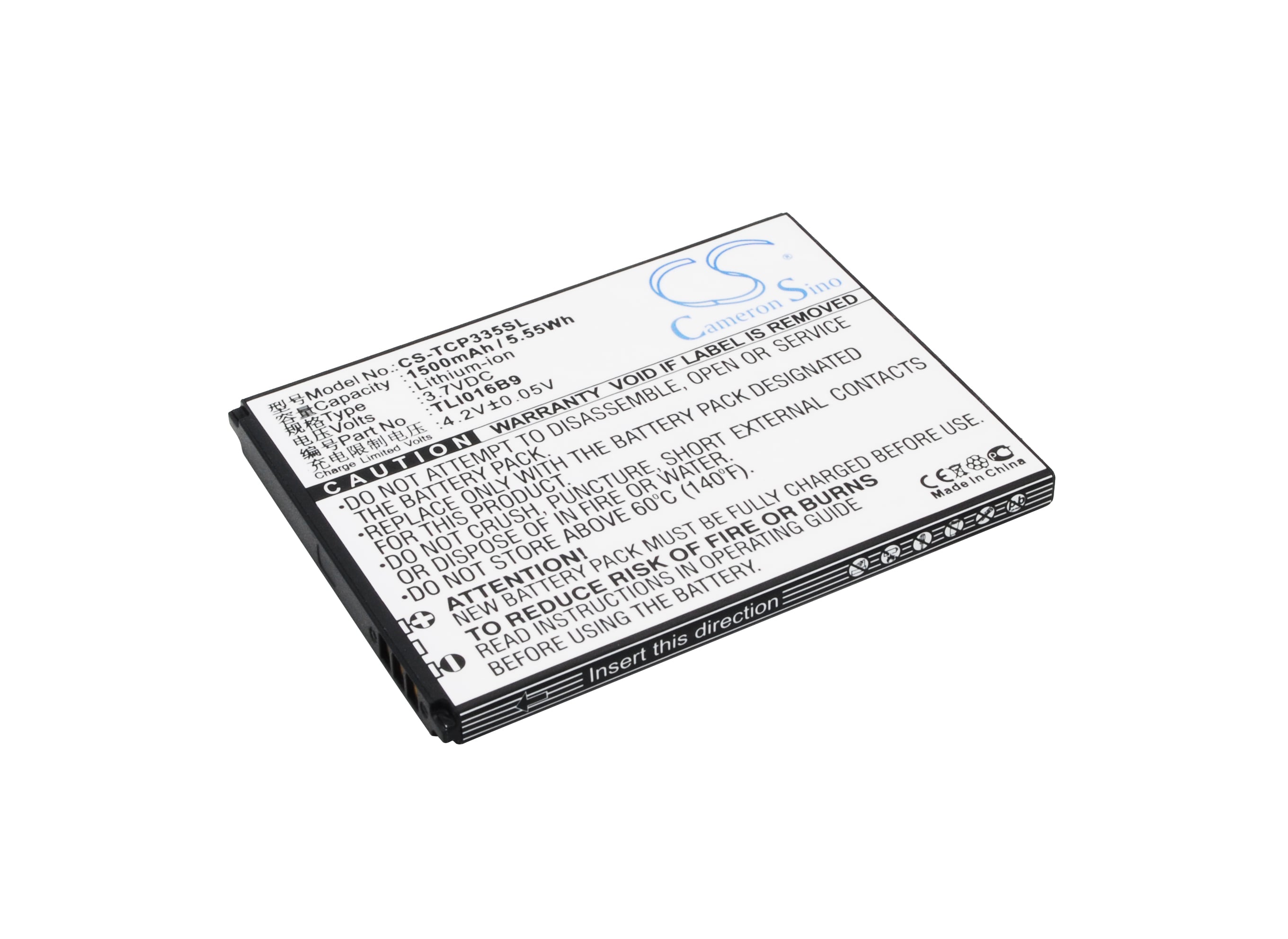 Batteri til mobiltelefon, smarttelefon for TCL P332U, P335M