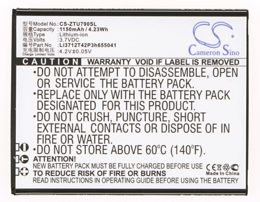 Batteri til mobiltelefon, smarttelefon for ZTE L530G, Blade C310