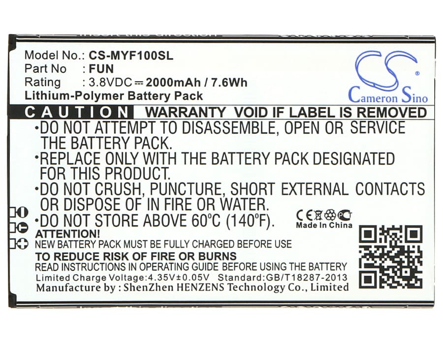 Batteri til mobiltelefon, smarttelefon for MyPhone Fun