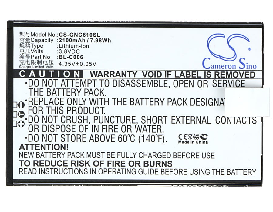 Batteri til mobiltelefon, smarttelefon for GIONEE C610