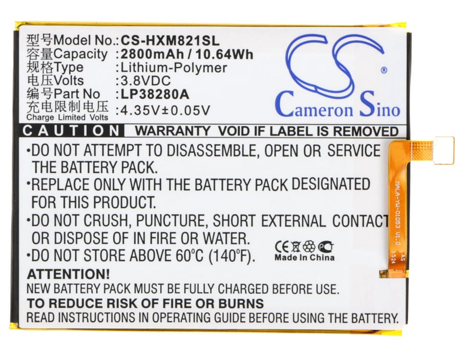 Batteri til mobiltelefon, smarttelefon for Hisense HS-M821, N1, M821