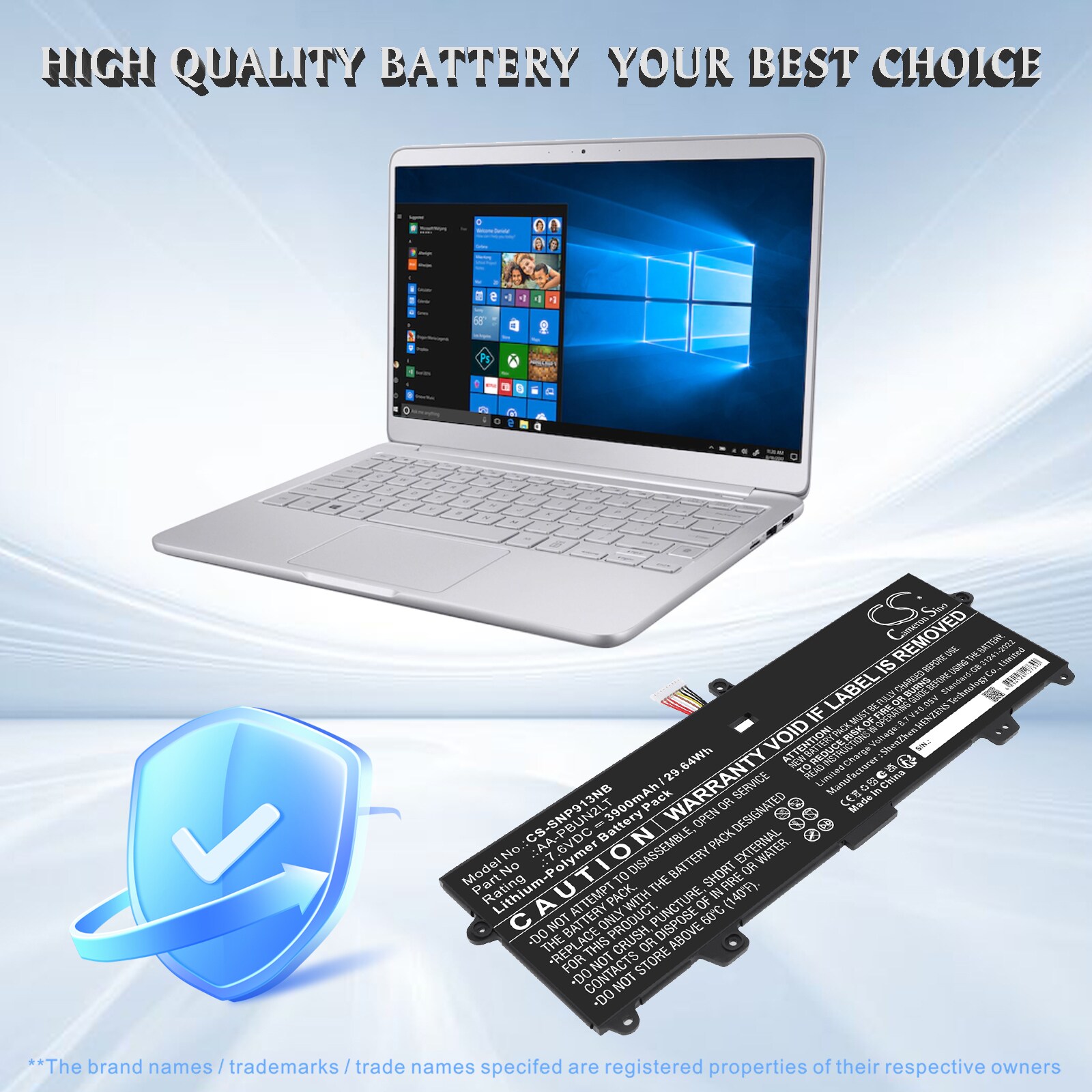 Batteri til bærbar PC, til Samsung Notebook 9 13,3", NP900X3L, NP900X3L-U03 m.fl.