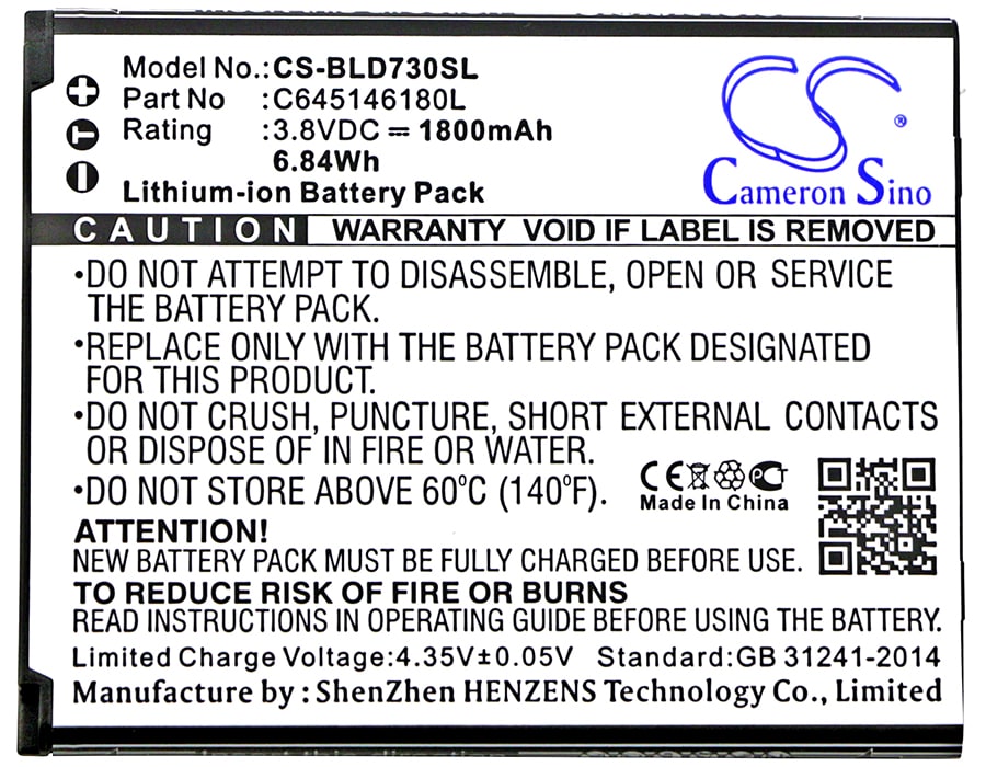 Batteri til mobiltelefon, smarttelefon for BLU Dash 4.5, D730U, D730L