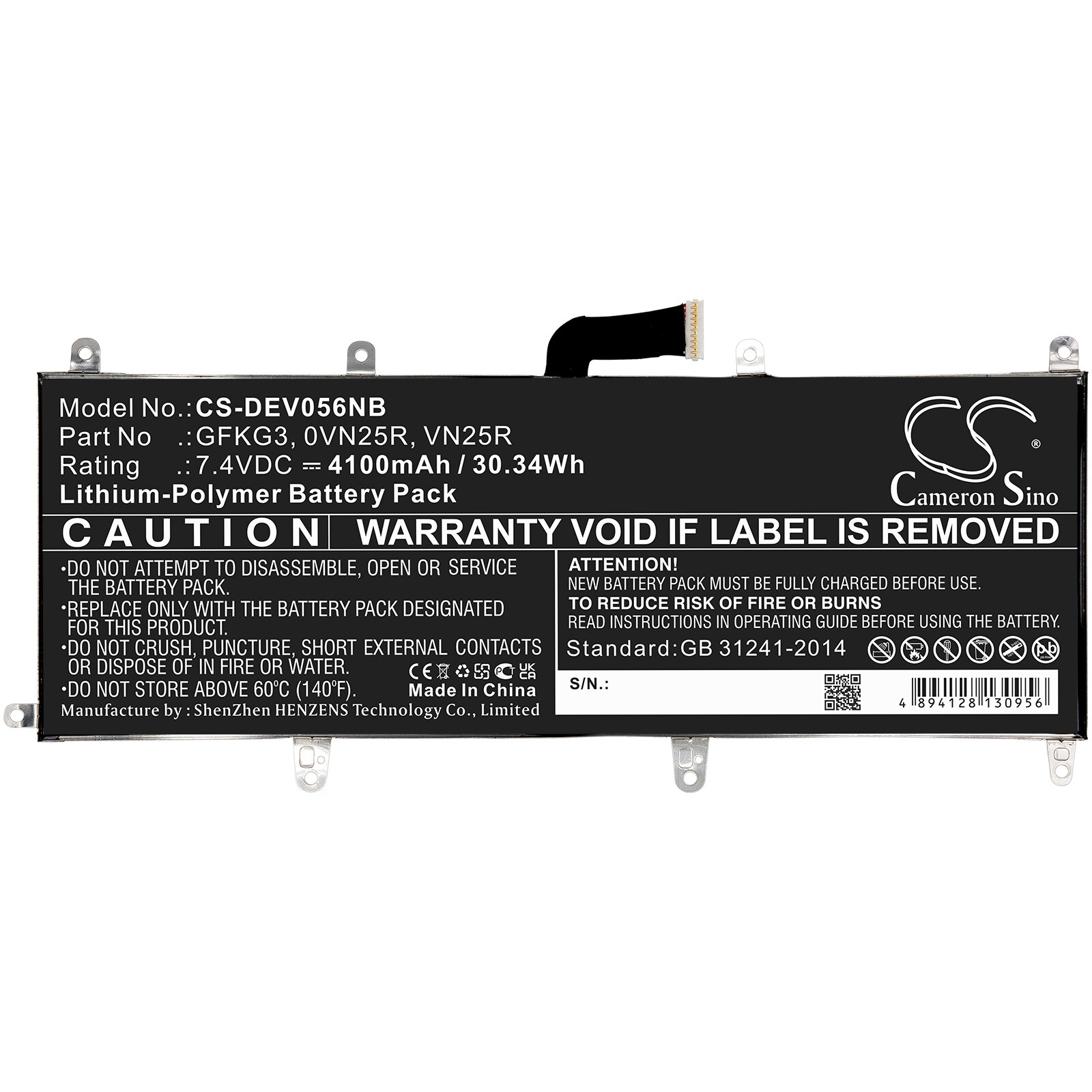 Batteri til bærbar PC, Notatbok for Dell Venue 10 Pro, Venue 10 Pro 5056