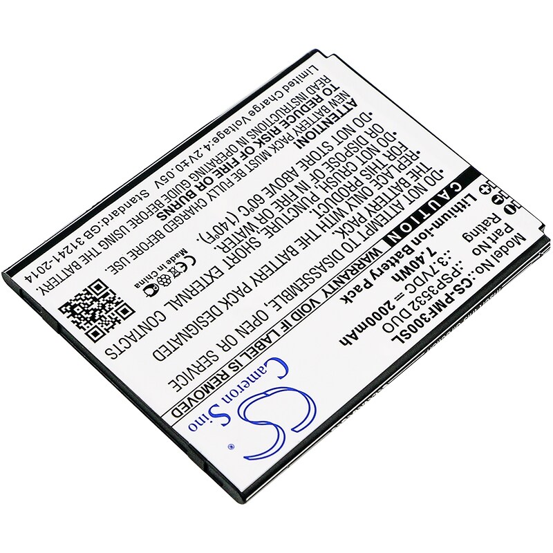 Batteri til mobiltelefon, smarttelefon for Prestigio Muze F3, Muze A7, PSP3532 DUO m.fl.