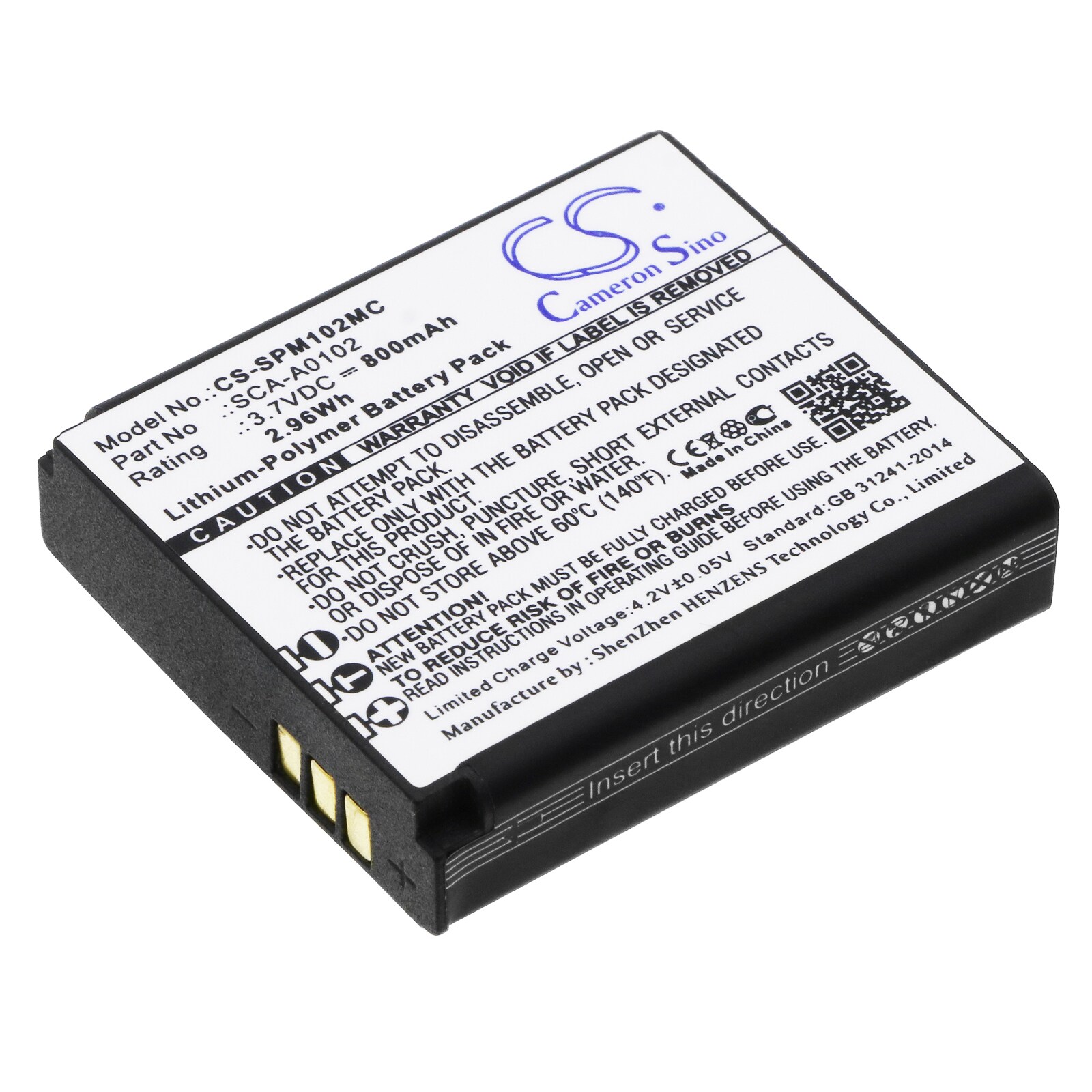 Batteri til kamera for Sena Sena Prism, Prism Bluetooth Action Camera, SCA10 m.fl.