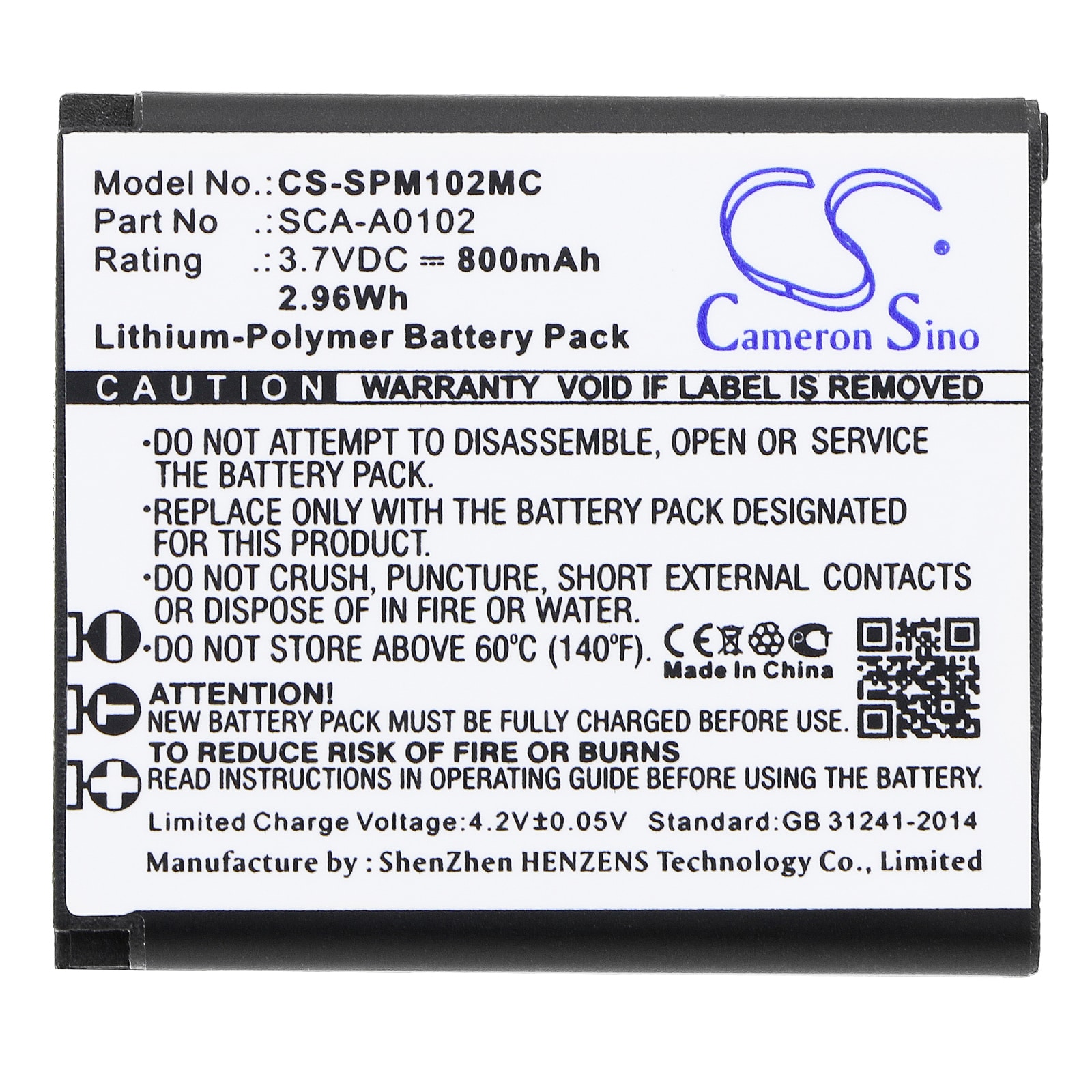 Batteri til kamera for Sena Sena Prism, Prism Bluetooth Action Camera, SCA10 m.fl.